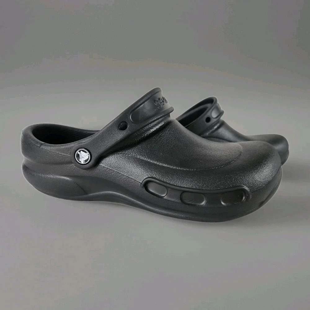 Crocs Bistro Black Slip Resistant Work Clogs Shoes Men's 10 / Women's 12 EUC